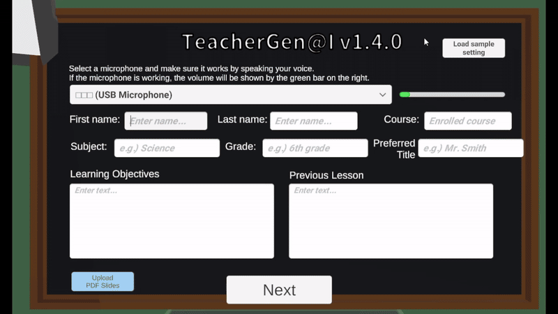 TeacherGen@I Demo